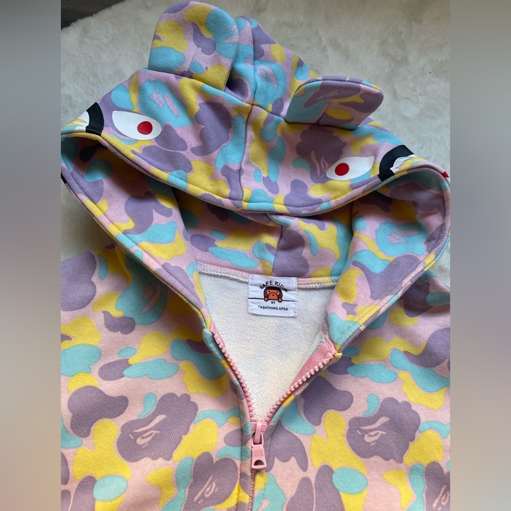 Bape Kids Pastel Camo Shark Hoodie set - Pink, Lavender, Yellow, Mint - Picture 4 of 10